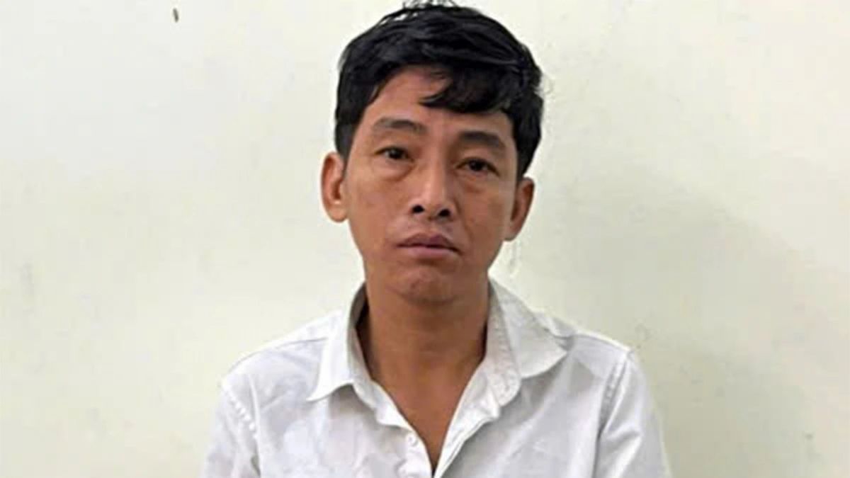 Đối tượng Bình tại cơ quan công an 