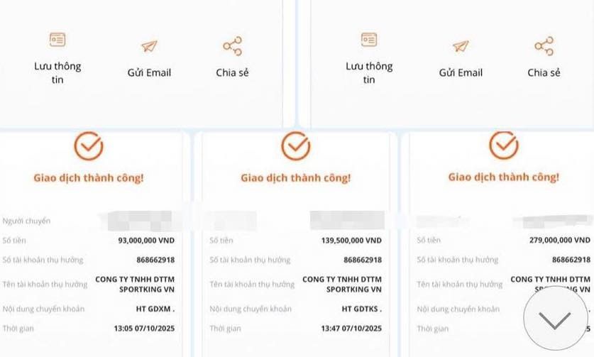 Chị M. liên tục chuyển tiền cho nhóm lừa đảo.