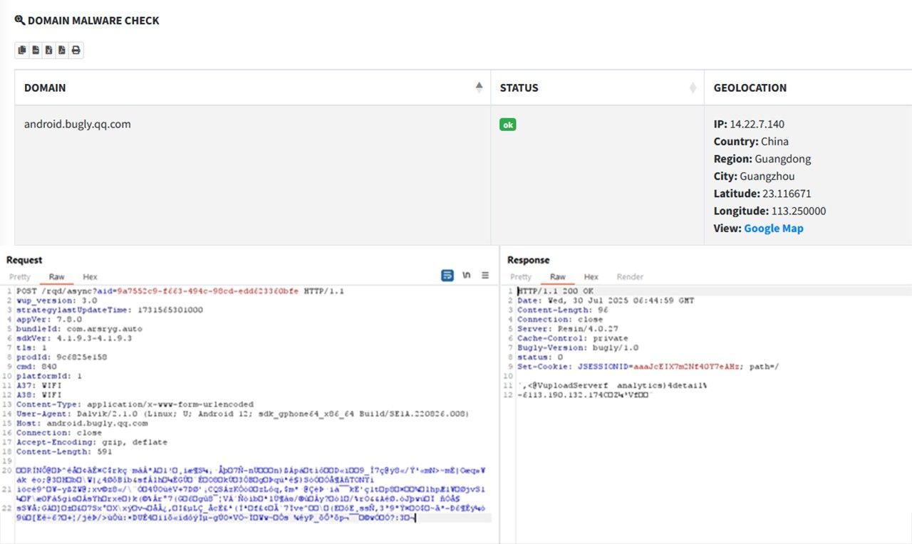 Dữ liệu trên điện thoại nạn nhân được nén lại bằng gzip rồi gửi về máy chủ C&C